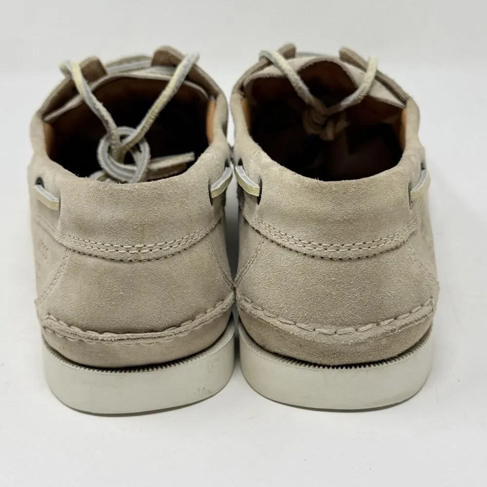Ecco Boat Shoes Mens 12 - 12.5 EU 46 Beige Brown Suede Water Repellent Preppy